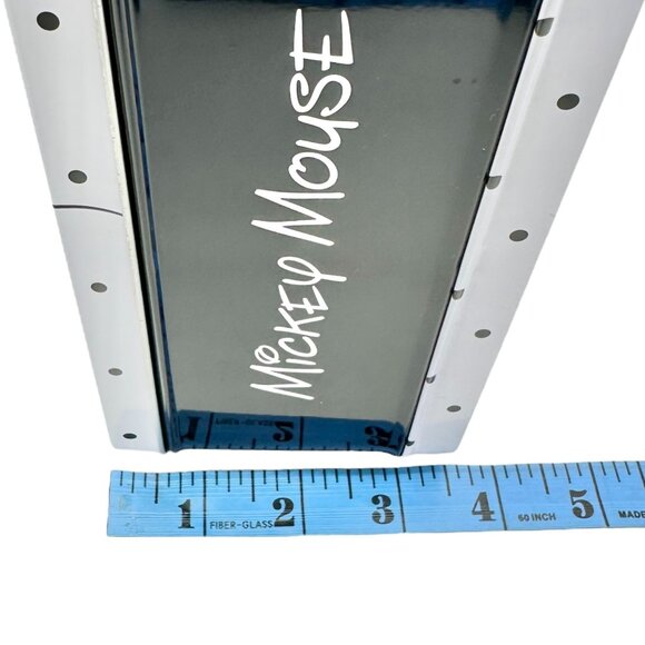 Mickey and Minnie Mouse Metal Lunch Box 9x7x3.5 Polka Dot Black White Design - Picture 11 of 11